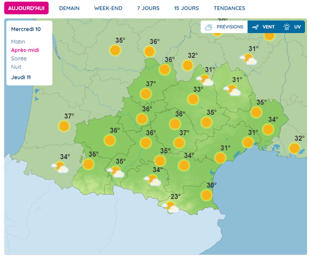 Le Lot, le Tarn, le Tarn-et-Garonne, le Gers, la Haute-Garonne et les Hautes-Pyrénées restent en vigilance orange.