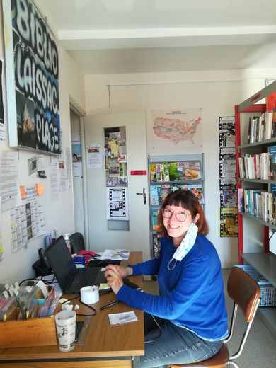 Françoise Rigal, présidente de la bibliothèque municipale de Laissac