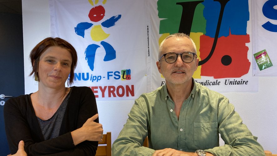 Stéphanie Massol et Antoine Cantais du Snuipp-FSU. 