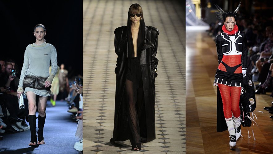 Les poches, le cuir et la lingerie apparent, comptent parmi les tendances fortes de la Fashion Week de Paris.