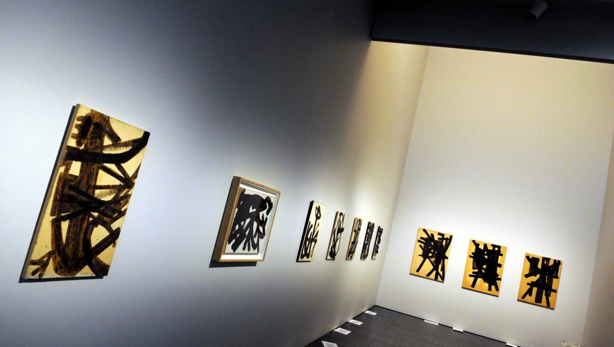 Exposition Soulages au musée en 2014 avant l'inauguration du musée.
