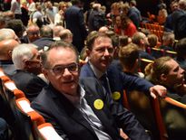 Les premiers édiles de Rodez et Onet, Christian Teyssèdre et Jean-Philippe Kéroslian, ce jeudi lors de la cérémonie ASO, à Paris.