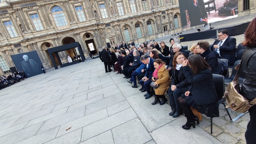 L'hommage national de Pierre Soulages dans la cour carrée du Louvre à Paris, ce mercredi 2 novembre 2022.