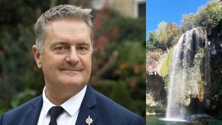 Le député de l’Aveyron Laurent Alexandre soutient la cause de la cascade, qui coule malgré la sécheresse.