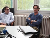 Didier Santini, à droite, avec son ancien président à Dunkerque, Jean-Pierre Scouarnec.