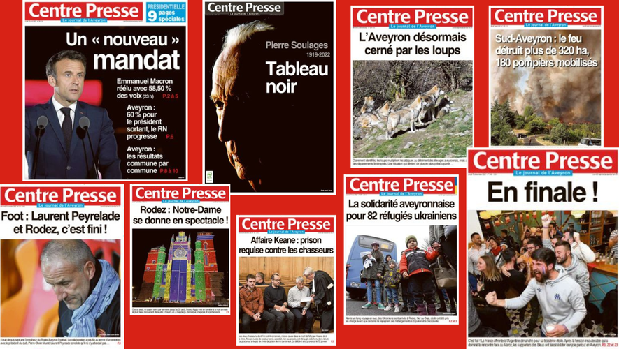 Faites défiler le diaporama pour redécouvrir les Unes marquantes de Centre Presse Aveyron 2022.