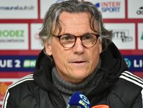 Didier Santini après la première victoire de Rodez à domicile, face à Dijon (2-1) le 30 décembre.