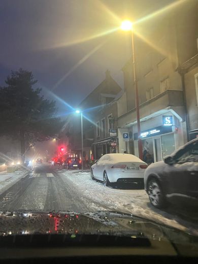 Baraqueville, toute blanche ce lundi matin.