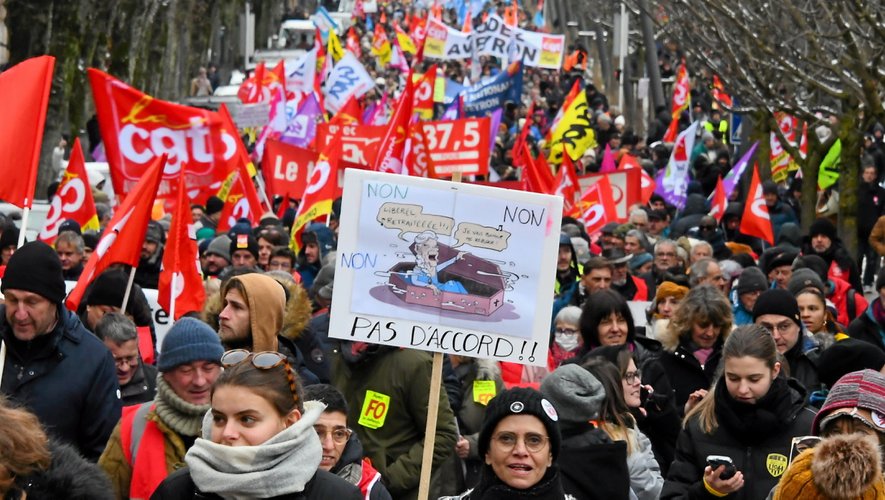 Le 19 janvier, entre 11 000 et 12 500 personnes de tout l'Aveyron ont manifesté à Rodez.