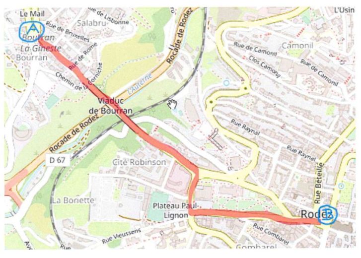 Voici le parcours qu'empruntera le cortège, à Rodez, samedi 11 février 2023.