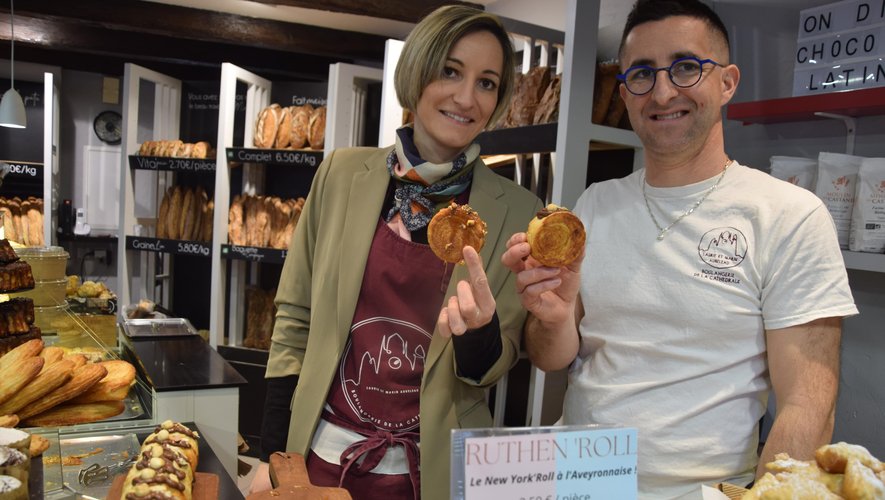 Laurie et Marin Aubeleau proposent cette gourmandise qui fait fureur à la boulangerie de la cathédrale à Rodez.