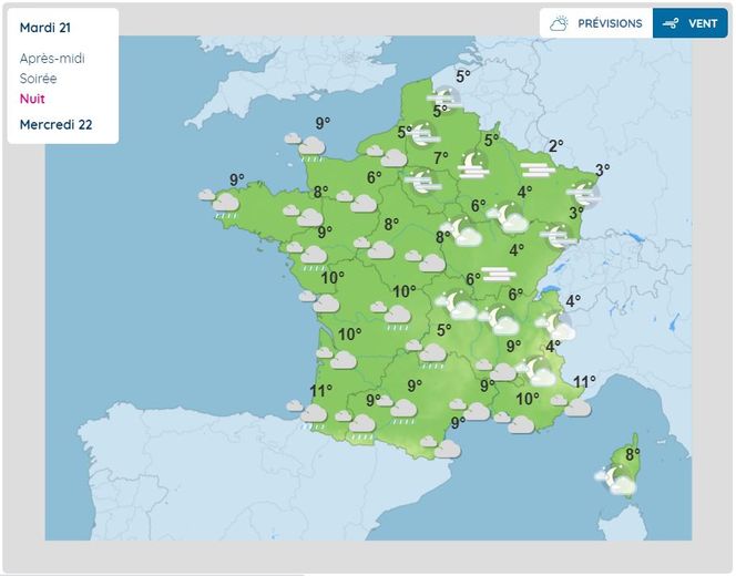 La pluie va revenir plus intensément en France, dans la soirée de ce mardi 21 février 2023.