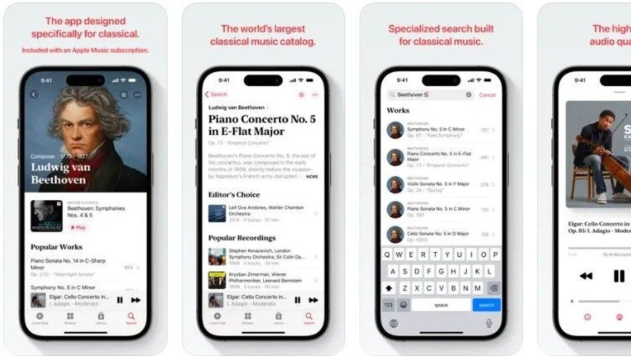 Les utilisateurs d’Apple Music Classical auront à leur disposition un catalogue de cinq millions de morceaux de musique classique.