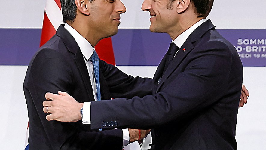 Rishi Sunak et Emmanuel Macron, vendredi, à l’Élysée.