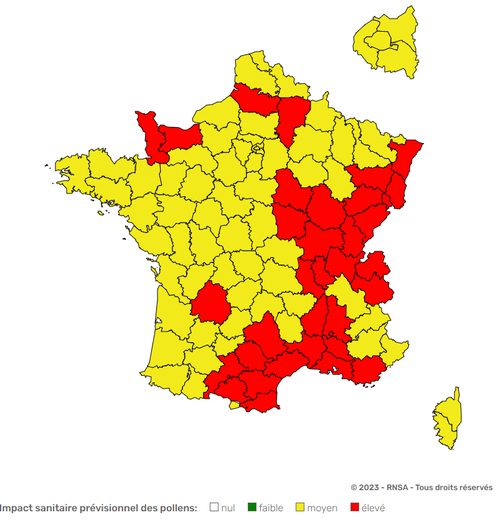 Voici les départements placés en risque "élevé".