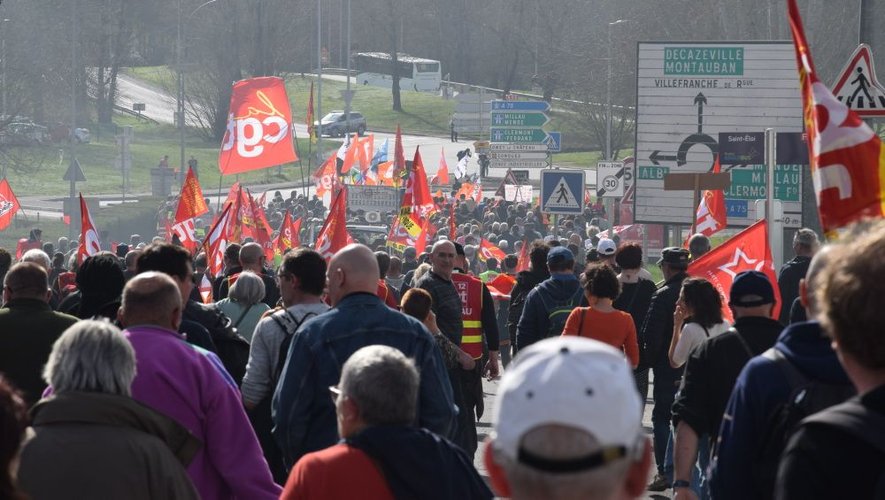 Cinq manifestations, dont à Rodez, sont prévues en Aveyron pour jeudi 13 avril.