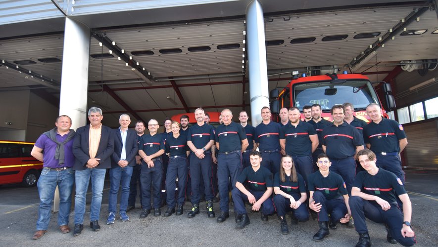 Visite du nouveau directeur départemental des sapeurs-pompiersau centre de secours Jean-Louis-Ayrinhac.