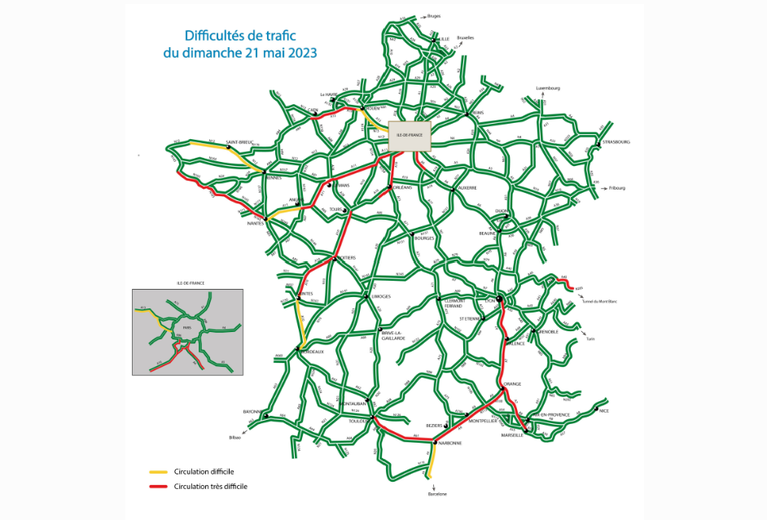 Les axes à éviter dimanche, dans le sens des retours.