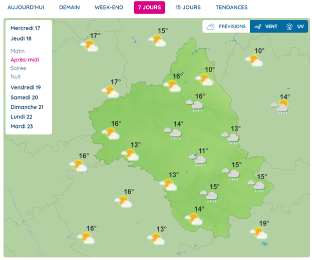 Quelques pluies sont à prévoir jeudi.