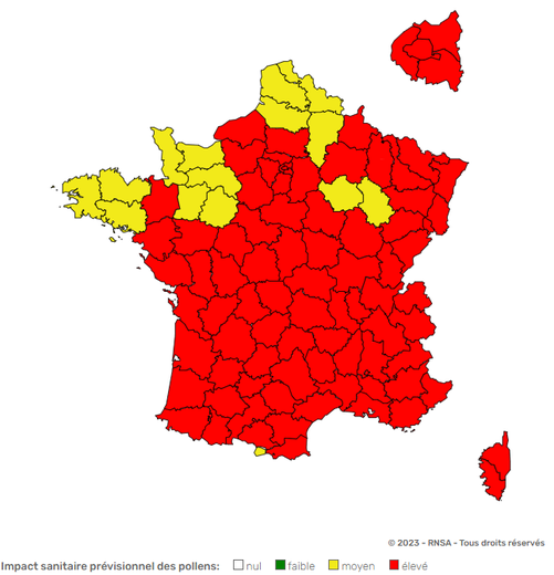 Les pollens de graminées montent en puissance du sud vers le nord du pays.