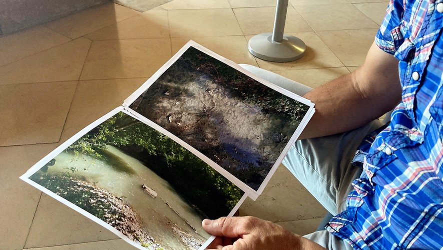 Portées au dossier, les photos de la rivière Soulzon démontrent une pollution importante.
