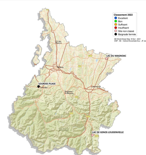 Les sites de baignade dans les Hautes-Pyrénées.