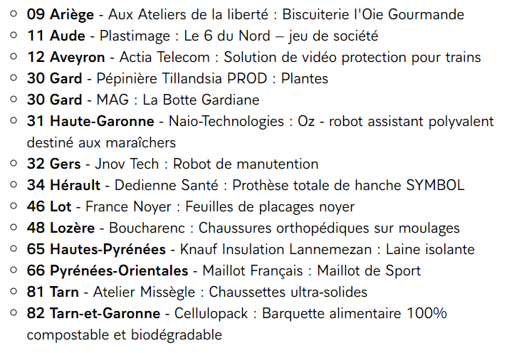 La sélection en Occitanie.
