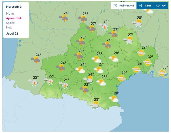 Un gros risque d'orages planera sur l'Occitanie, dès l'après-midi.