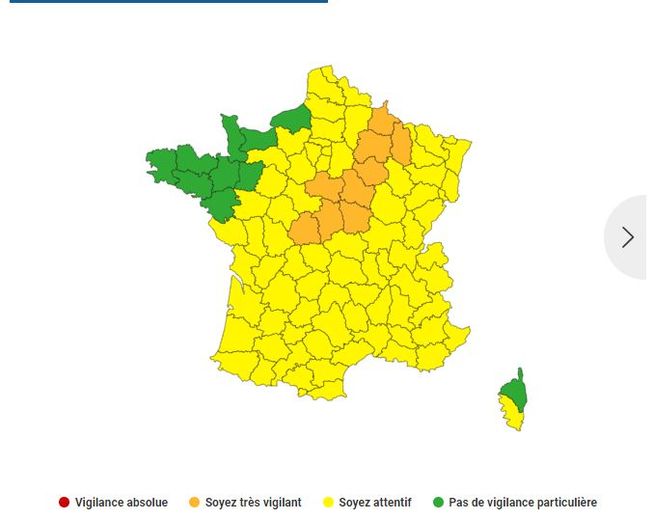 Orages, pluie-inondation : 9 départements en vigilance orange.