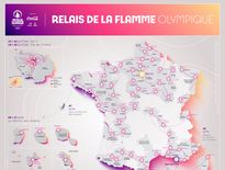 Suivez la flèche depuis Marseille pour suivre le parcours de la flamme !
