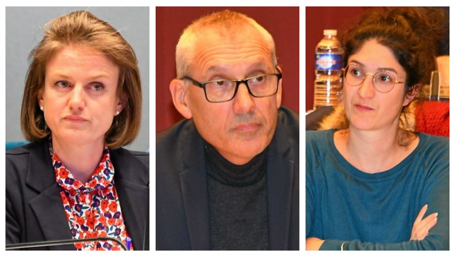 Sarah Vidal, de première adjointe à opposante ; Serge Julien et sa liste ont récolté 18,18 % lors des dernières élections ; Marion Berardi, N.2 de la liste Rodez Citoyen lors des dernières municipales.