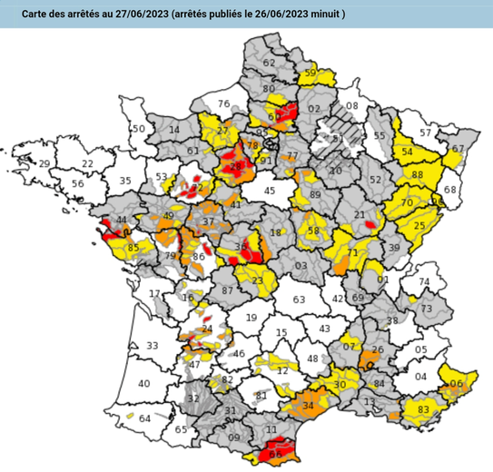 Voici les niveaux d'alerte dans chaque département.
