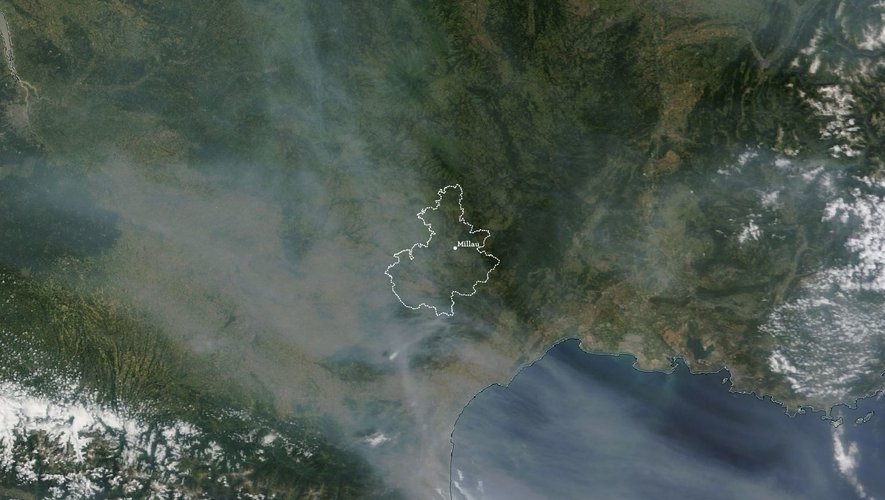 Les fumée provenant des incendies du Canada, lors de leur passage en Aveyron mercredi 28 juin.