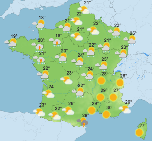 Les prévisions de ce mardi après-midi.