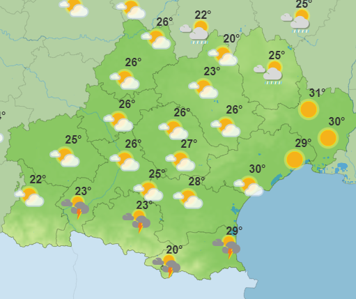 Les prévisions de ce mardi après-midi en Occitanie.