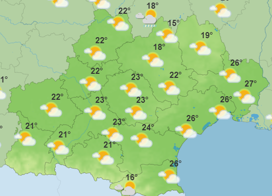 Les prévisions de ce mercredi soir en Occitanie.
