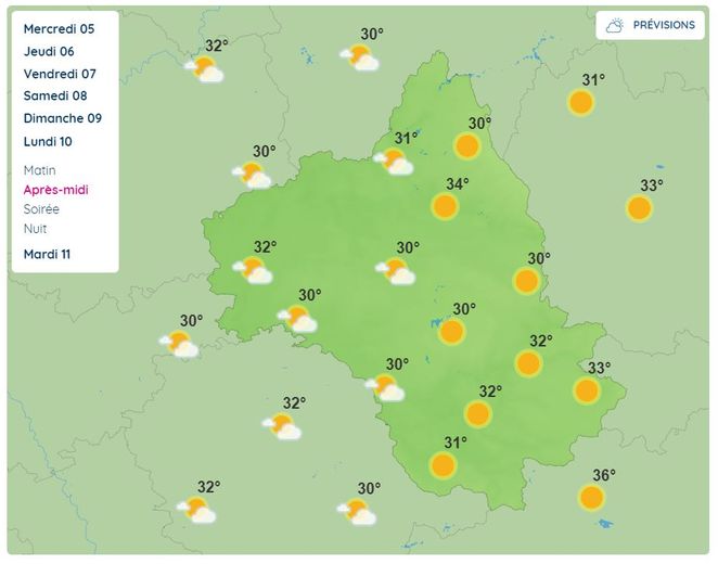Cette vague de chaleur concernera Rodez et l'Aveyron.