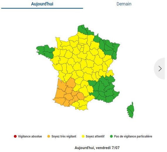 10 départements du sud-ouest sont placés en vigilance orange face aux orages.