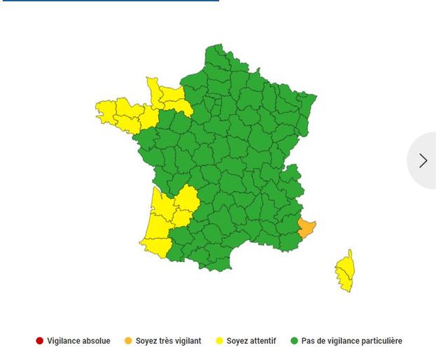15 départements sont en vigilance, ce vendredi 14 juillet 2023.