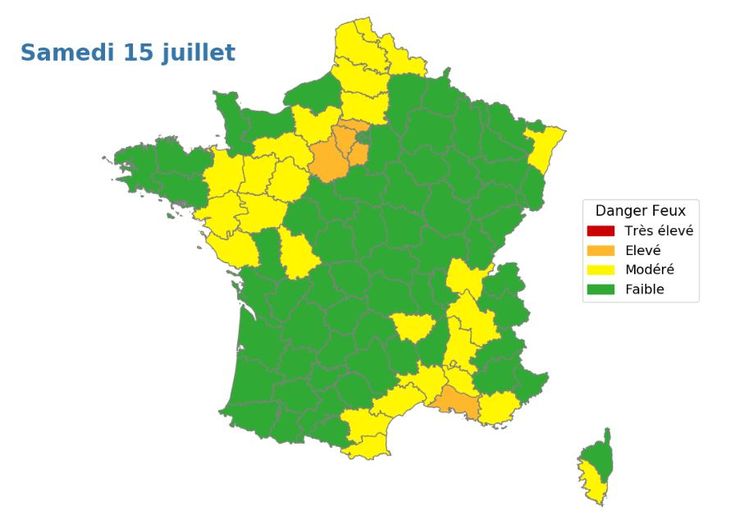 Cinq départements en orange ce samedi 15 juillet, face aux feux de forêt.
