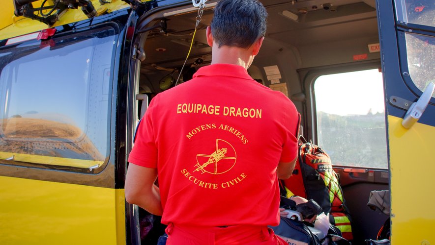 Le Dragon 34 de la Sécurité civile a été déployé pour porter secours au vététiste.