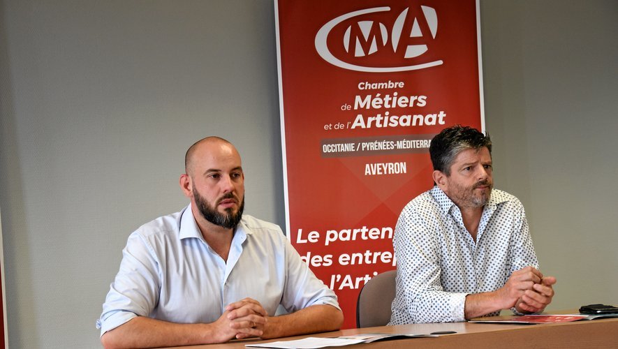 Pierre Azémar et Laurent Bon, responsables de la Chambre de métiers de l'Aveyron.