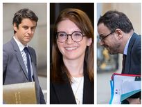 Gabriel Attal, ministre de l'Education, Aurore Bergé, ministre des Solidarités, Aurélien Rousseau, ministre de la Santé et Fadila Khattabi, ministre déléguée au Handicap.