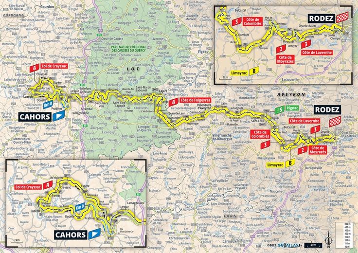 Le parcours de la quatrième étape du Tour de France féminin 2023 entre Cahors et Rodez.