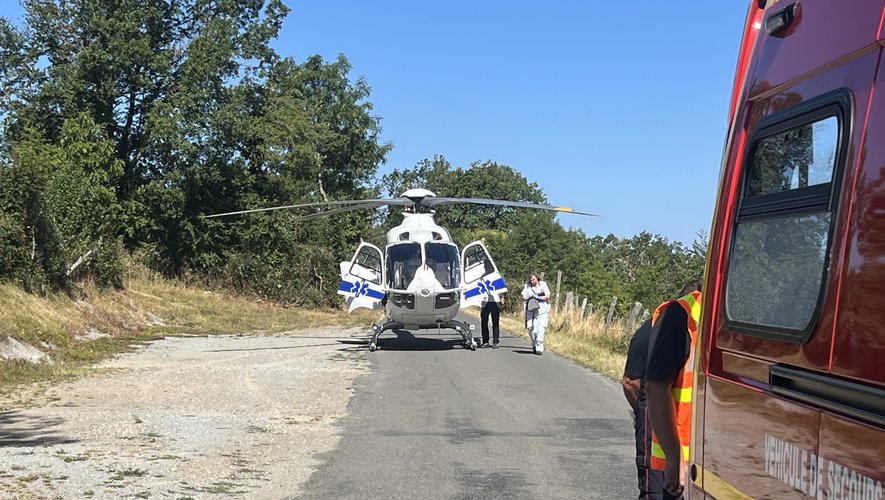 L'hélicoptère du Samu était sur place pour prendre en charge la victime.