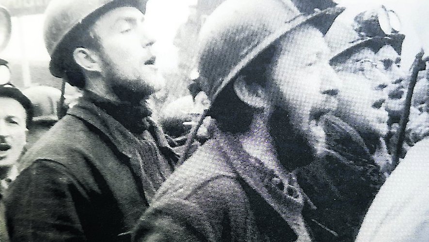 Les mineurs en colère lors de la grève de 1961.