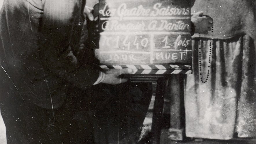 Georges Rouquier au clap en 1945.