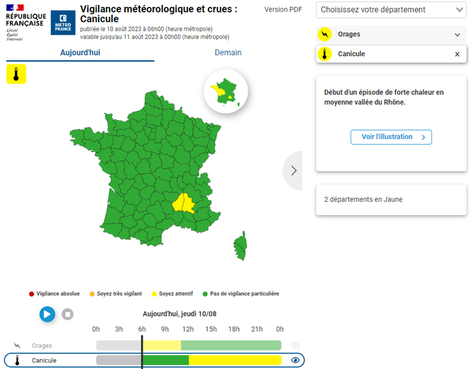 La Drôme et l'Ardèche sont en alerte canicule jusqu'à la journée de vendredi incluse.