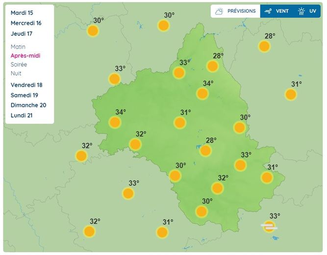 Déjà des températures élevées en Aveyron, jeudi 17 août 2023.