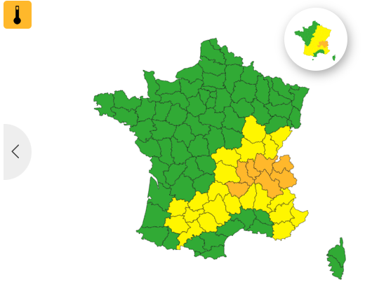 28 départements en vigilance canicule.